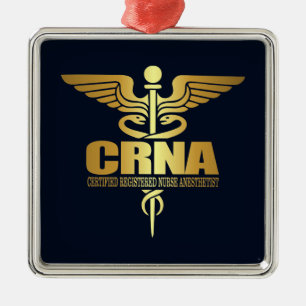 GoldCaduceus (CRNA) Silbernes Ornament