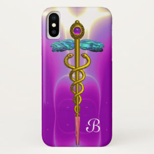 GOLDcaduceus-MONOGRAMM, rosa Fuchsie Case-Mate iPhone Hülle