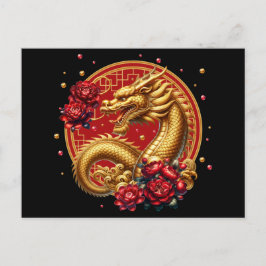 Goldchinesischer Neujahrsdrache Postkarte