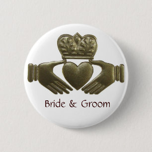 GoldCladdagh Braut-und Bräutigam-Knopf Button