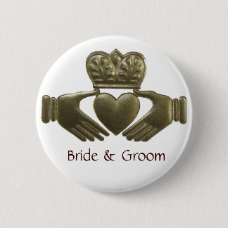 GoldCladdagh Braut-und Bräutigam-Knopf Button