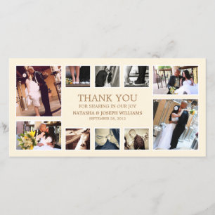 GOLDcollage WEDDING %PIPE% DANKEN IHNEN ZU Dankeskarte