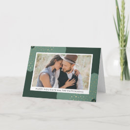 Goldconfetti-| gefaltete Feiertags-Foto-Karte Feiertagskarte