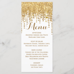 Goldconfetti-Glitzer-Blick Menükarte