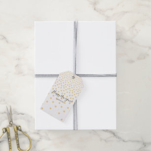 Goldconfetti-guten Rutsch ins Neue Geschenkanhänger