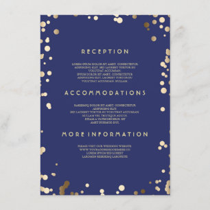 Goldconfetti-Hochzeits-Details - Informationen Begleitkarte