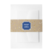 GoldConfetti punktiert Vintage Marine-Hochzeit