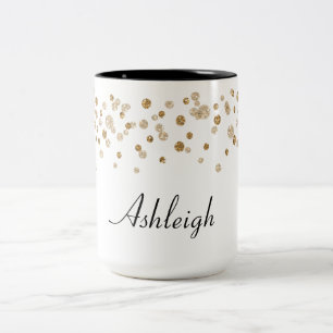Goldconfetti-Zauber-Glitzer Zweifarbige Tasse