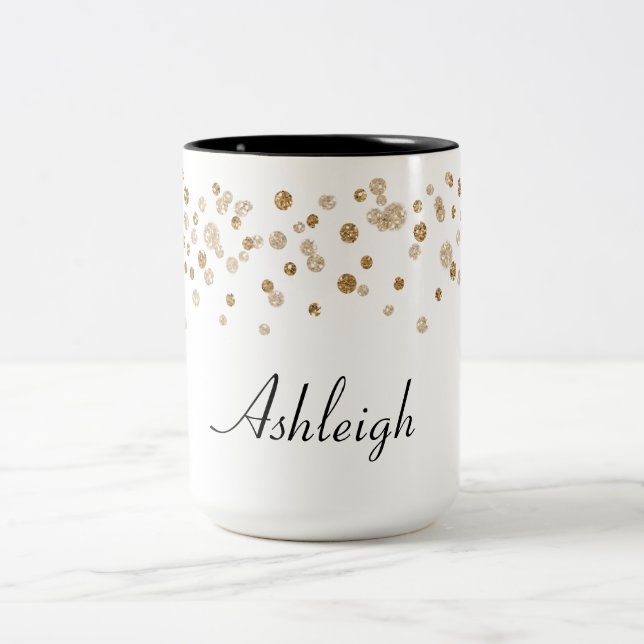 Goldconfetti-Zauber-Glitzer Zweifarbige Tasse (Mittel)