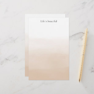 Goldcreme-Pfirsich Ombre Briefpapier