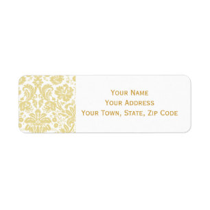 Goldcreme-Vintage Damaskus-Adressetiketten