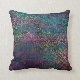 Golddamast-lila rosa aquamarines kissen