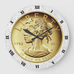 GOLDdame 2017 LIBERTY COIN Große Wanduhr