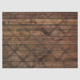 Golddampfer auf Braunholz-Dekoupage Seidenpapier