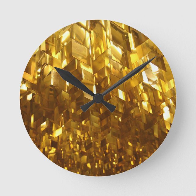 Golddecke Abstrakte Kunst Runde Wanduhr (Vorderseite)