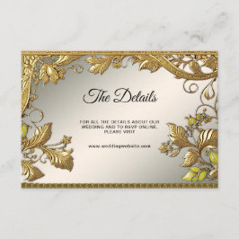 Golddekorative Blumen-Detail-Umschließkarte Begleitkarte