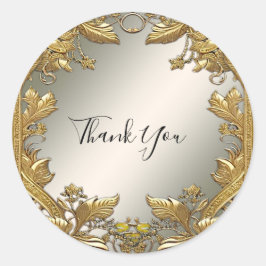 Golddekorative Blumenaufkleber für das Siegel Runder Aufkleber