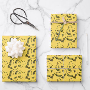 Golddolar Geschenkpapier Set