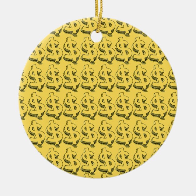 Golddolar Keramik Ornament (Vorne)