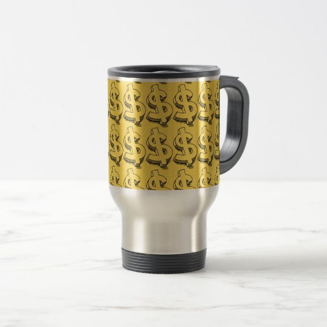 Golddolar Reisebecher (VorderseiteRechts)