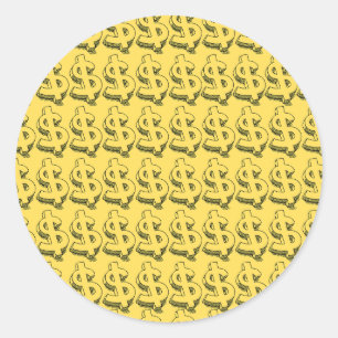 Golddolar Runder Aufkleber