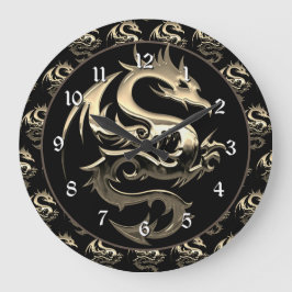 Golddrache Große Wanduhr