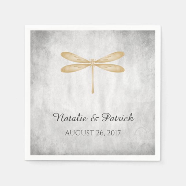 Golddrachenheftpapier Napkins Serviette (Vorderseite)