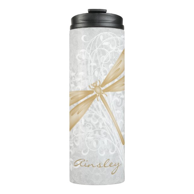Golddragonfly-Personalisierter Wärmer Thermosbecher (Vorderseite)