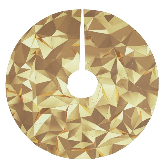 Golddreieck: Abstrakte Hintergrundtextur. Polyester Weihnachtsbaumdecke (Vorderseite)