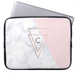 Golddreiecke aus elegantem Rose, weißer Marmorrosa Laptopschutzhülle