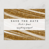 Golddrucker Glitzer Weiß Save the Date Postkarte