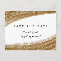 Golddrucker Glitzer Weiß Save the Date Postkarte