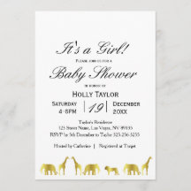 Golddschungel-Babyparty-Einladung