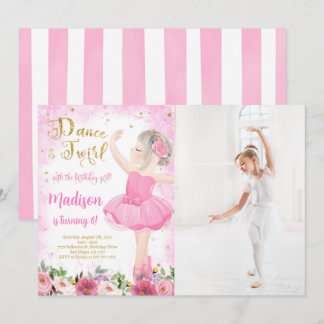 Golded Ballerina Foto Einladung