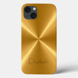 GoldEdelstahl-Metall iPhone 13 Hülle