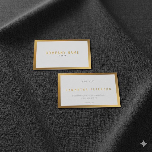 Goldeffekt, dicke Goldgrenze, feiner Text Visitenkarte (Gold effect, thick gold border, bold text business card.)
