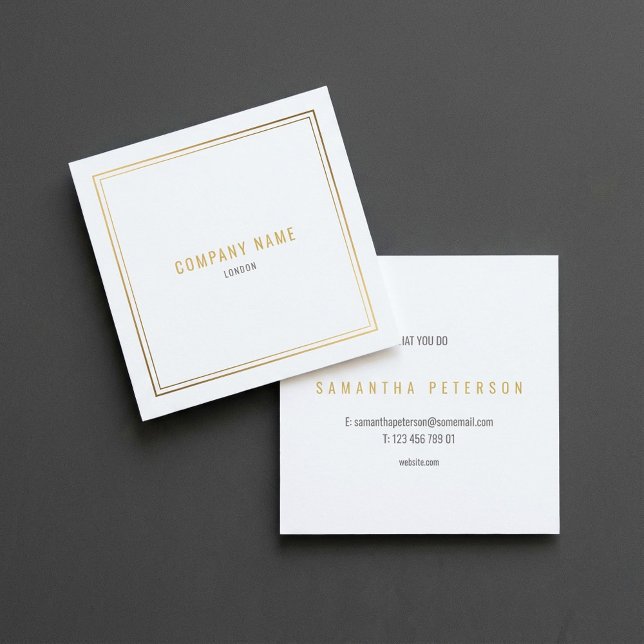 Goldeffektgrenze Quadratische Visitenkarte (Gold effect border square business card.)