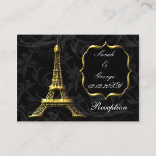 Goldeiffelturm Französischer Hochzeitsempfang Begleitkarte