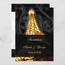 Goldeiffelturm Pariser Hochzeitseinladung