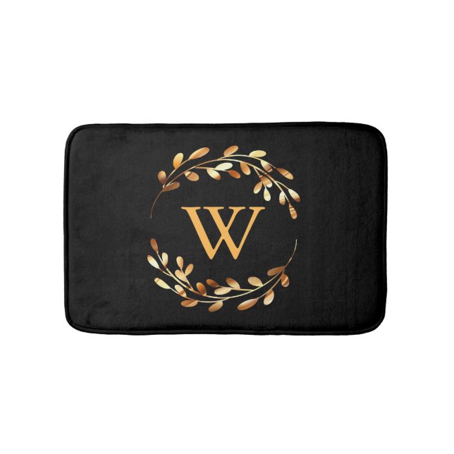 Goldel Floral Monogram Badematte (Vorderseite)