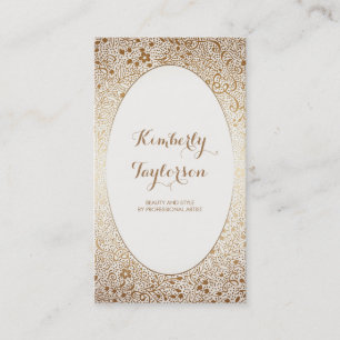 Goldelegantes mit BlumenVintages dennoch modern Visitenkarte