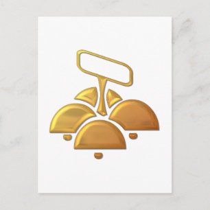 Golden "3-D" Church Bells Postkarte