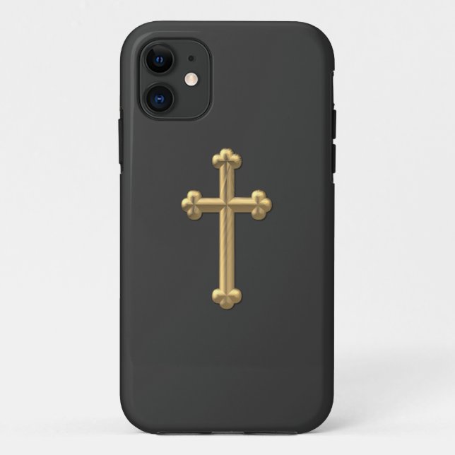 Golden "3-D" Cross 2 Case-Mate iPhone Hülle (Rückseite)