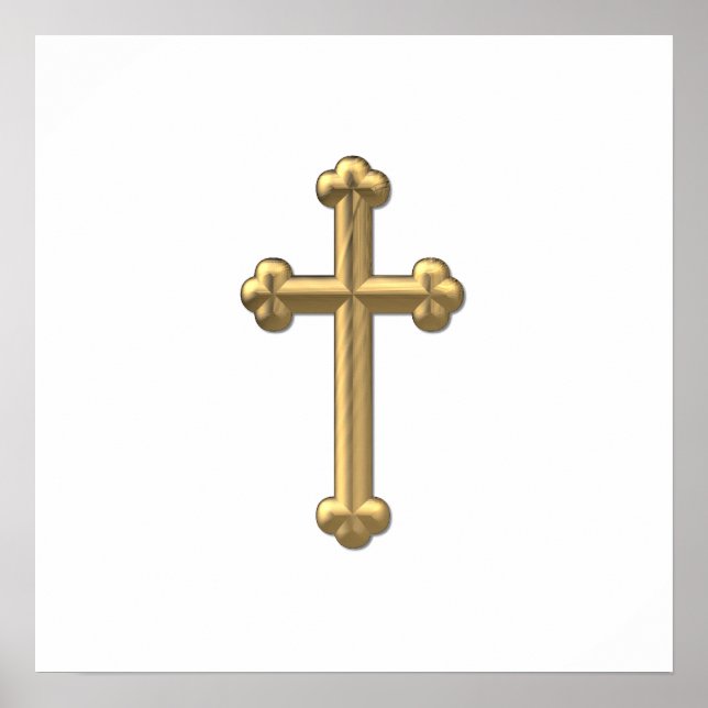 Golden "3-D" Cross 2 Poster (Vorne)