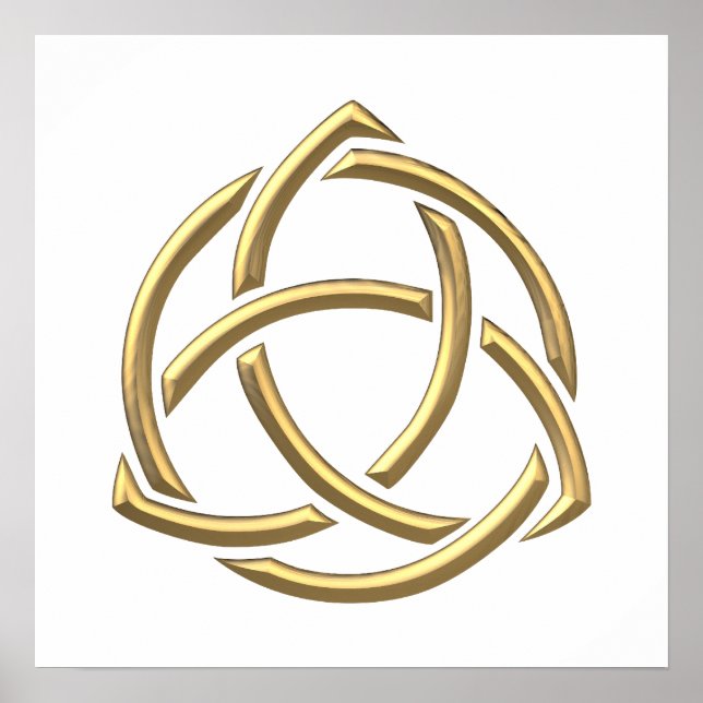 Golden "3-D" Holy Trinity Symbol 2 Poster (Vorne)