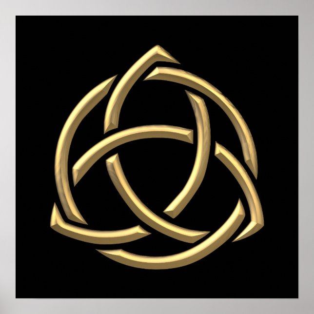 Golden "3-D" Holy Trinity Symbol 2 Poster (Vorne)