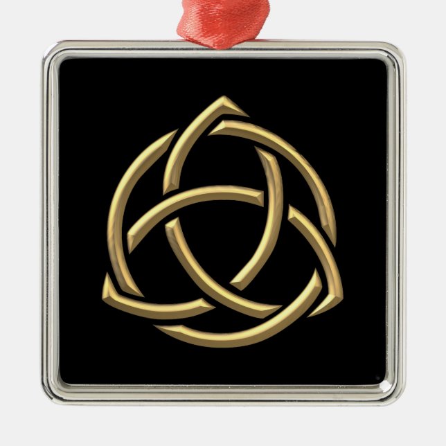 Golden "3-D" Holy Trinity Symbol 2 Silbernes Ornament (Vorne)