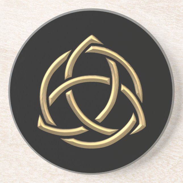 Golden "3-D" Holy Trinity Symbol 2 Untersetzer (Vorne)