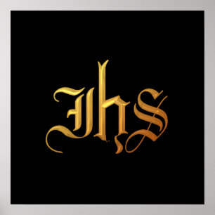 Golden "3-D" IHS Poster