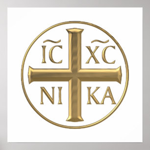 Golden "3-D" Jesus Christus: Conquers Poster